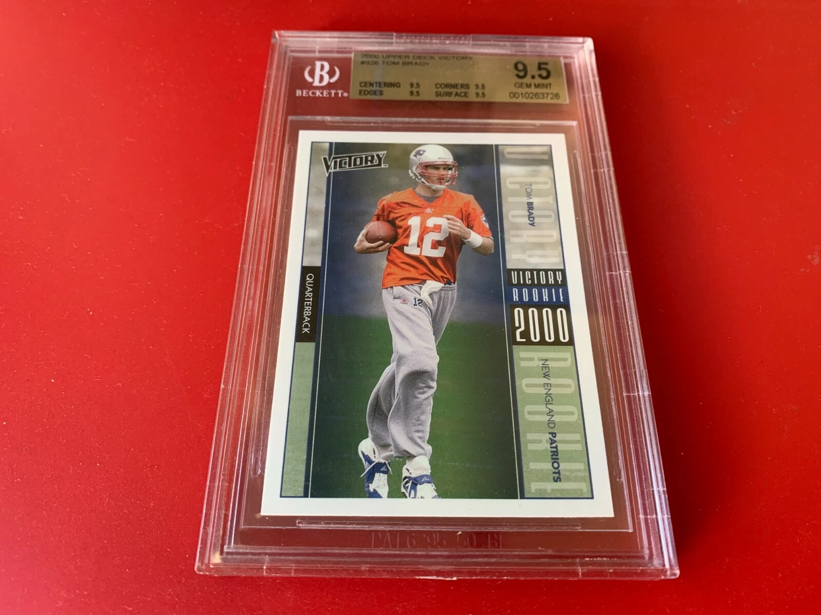 Tom Brady Patriots 2000 Upper Deck Victory Rookie BGS 9.5 GEM MINT
