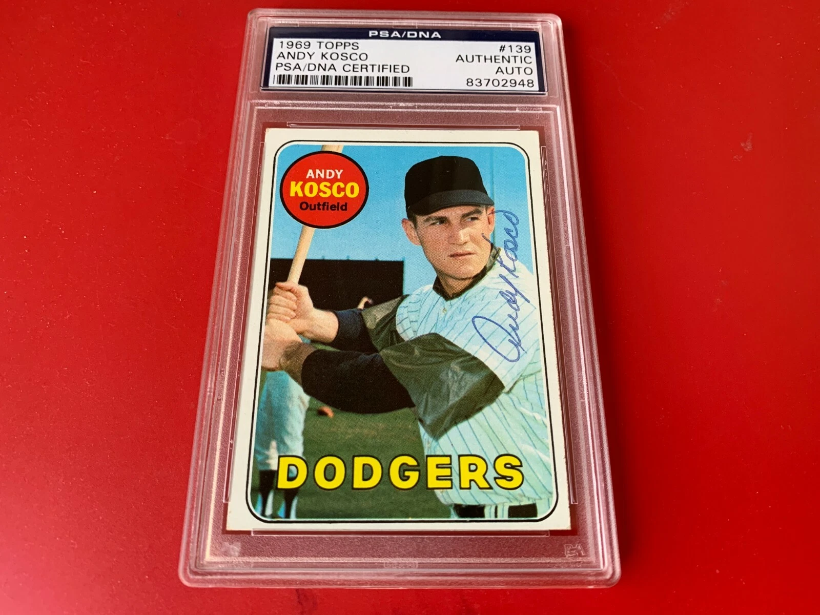 Andy Kosco Dodgers 1969 Topps Card PSA/DNA Slabbed

