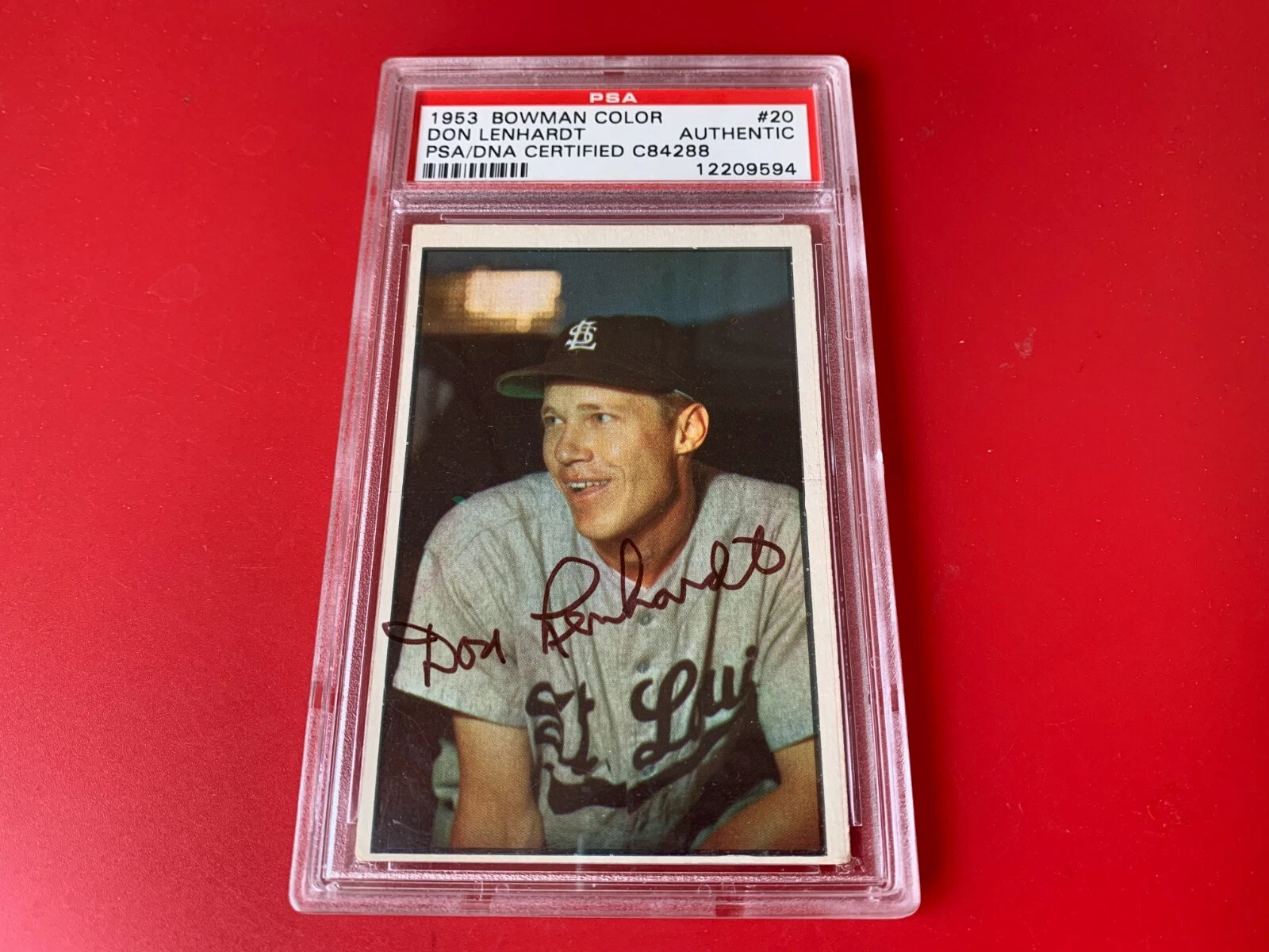 Don Lenhardt Cardinals 1953 Bowman Color Card PSA/DNA Slabbed
