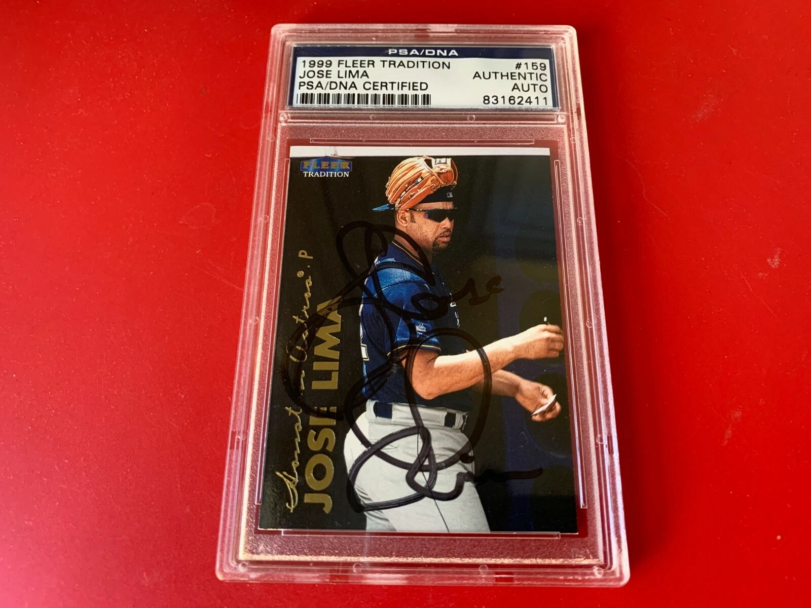 Jose Lima 1999 Fleer Tradition Card Signed Auto PSA/DNA ENCAPSULATED
