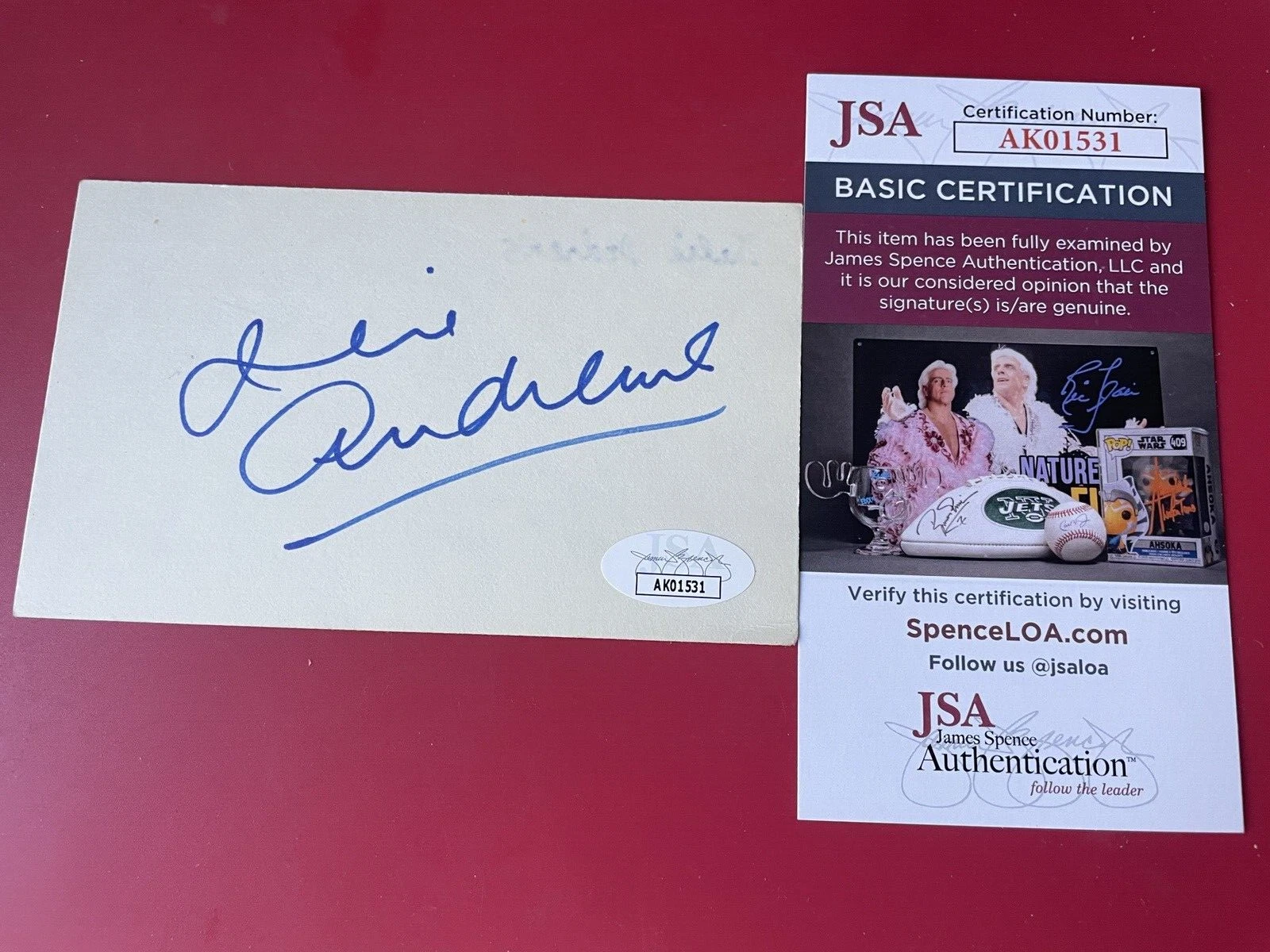 Julie Andrews Sound Of Music Oscar Academy Signed Auto Index Card JSA COA
