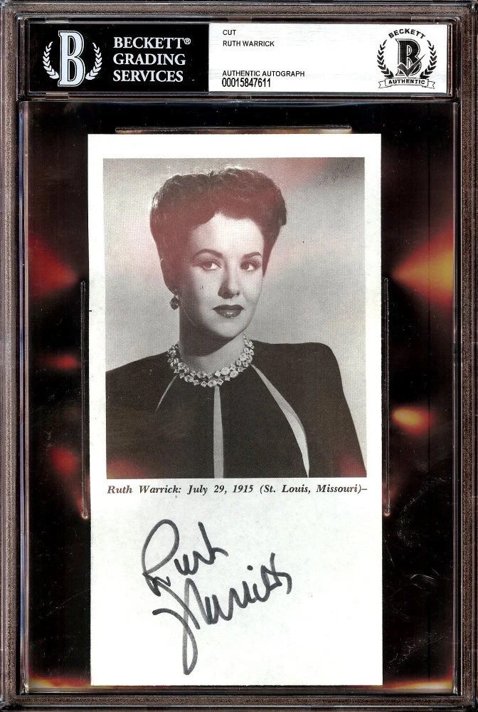 Ruth Warrick Signed Autographed Cut Signature All My Children BAS Slabbed
