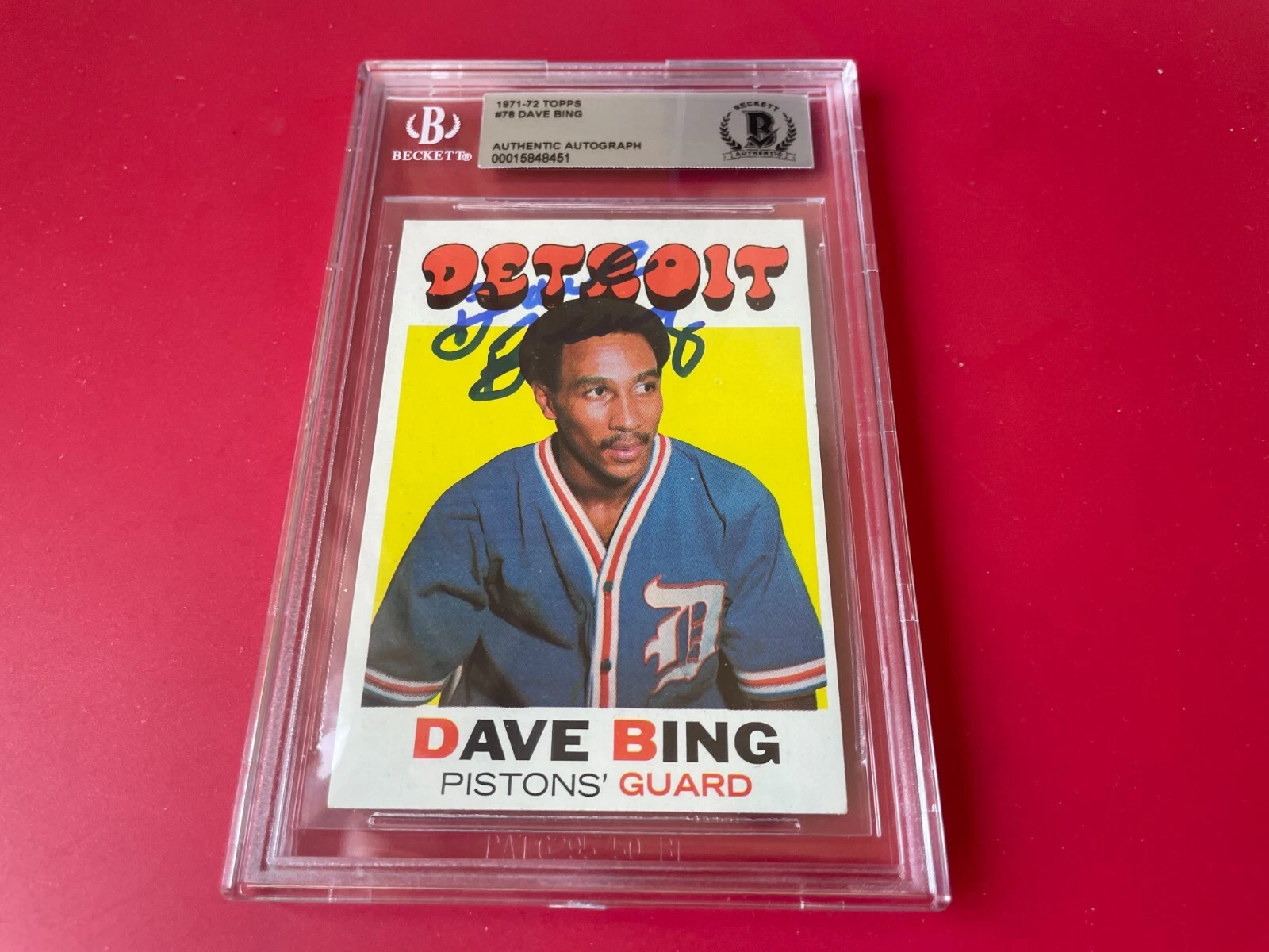 Dave Bing HOF 1971-72 Topps Card Signed Auto Beckett BAS Slabbed
