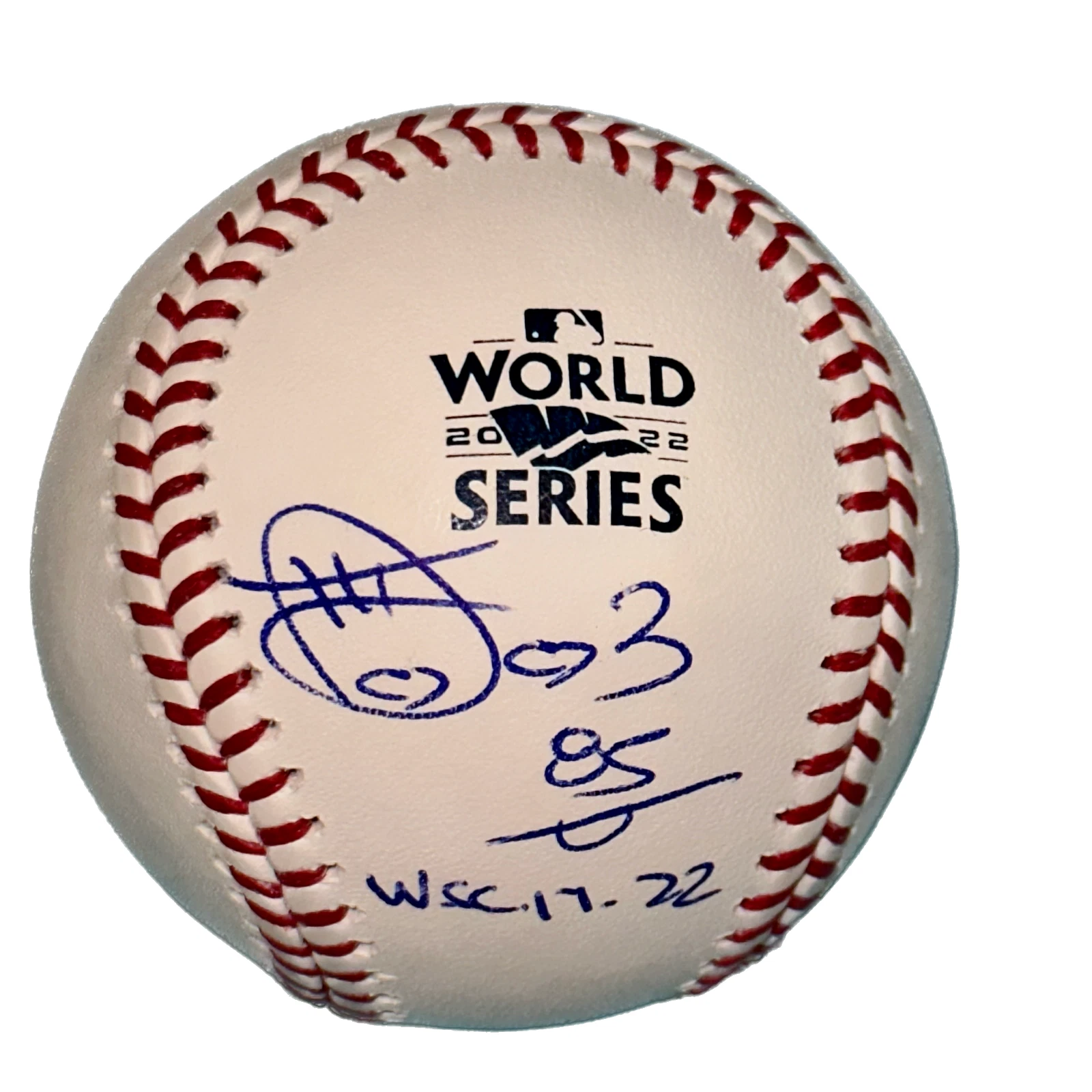 JAVIER BRACAMONTE (Astros) Signed Official 2022 WORLD SERIES Baseball Beckett
