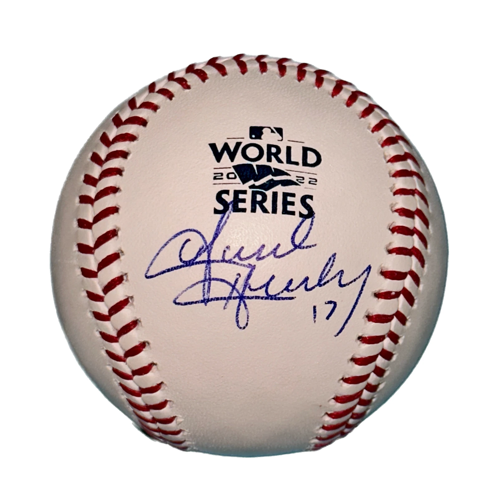 DAVID HENSLEY (Astros) Signed Official 2022 WORLD SERIES Baseball Beckett
