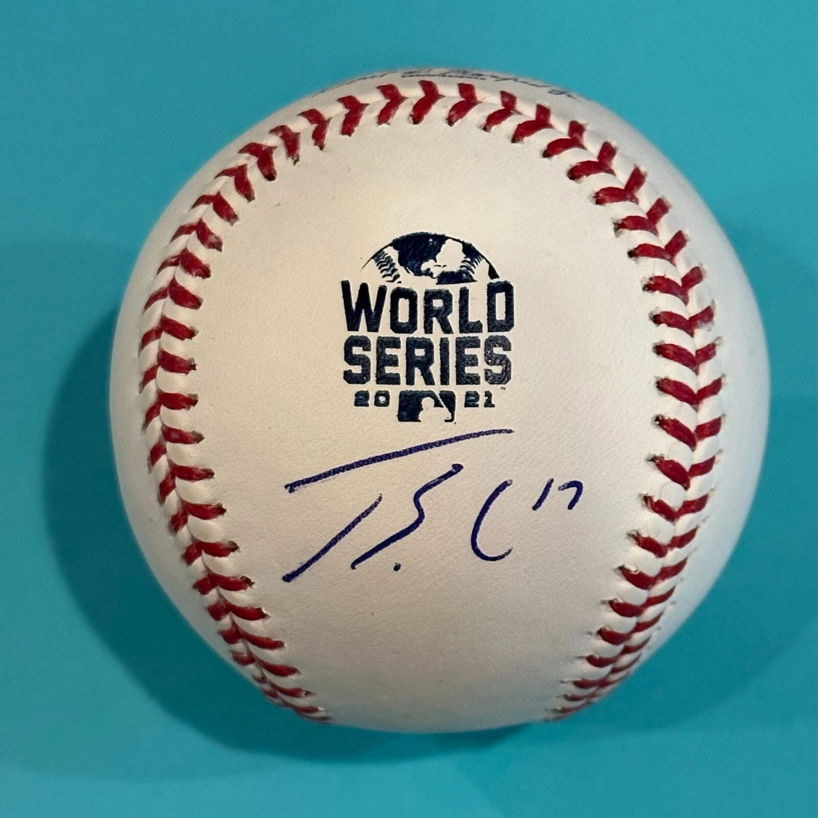JORGE SOLER (Braves) Signed Official 2021 WORLD SERIES Baseball Beckett
