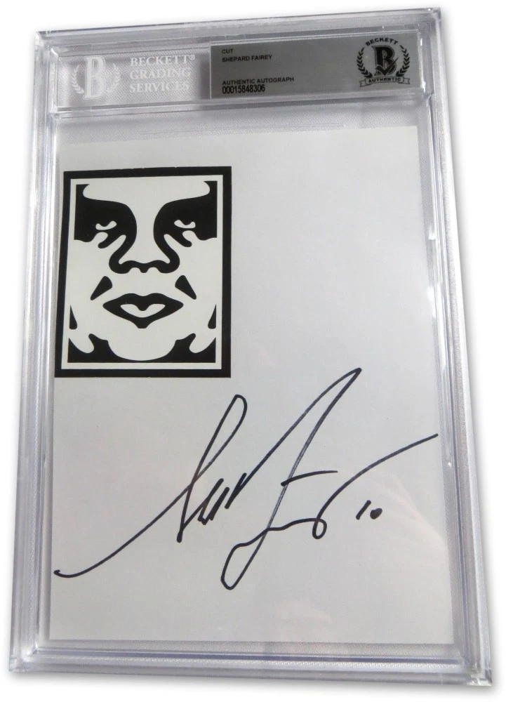 Shepard Fairey Signed Autographed Cut Signature Contemporary Artist BAS 8306
