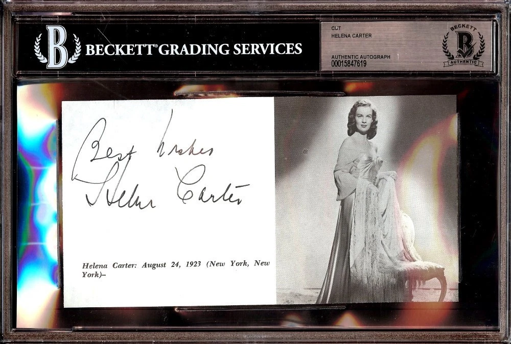 Helena Carter Signed Autographed Cut Signature Invaders from Mars BAS Slabbed
