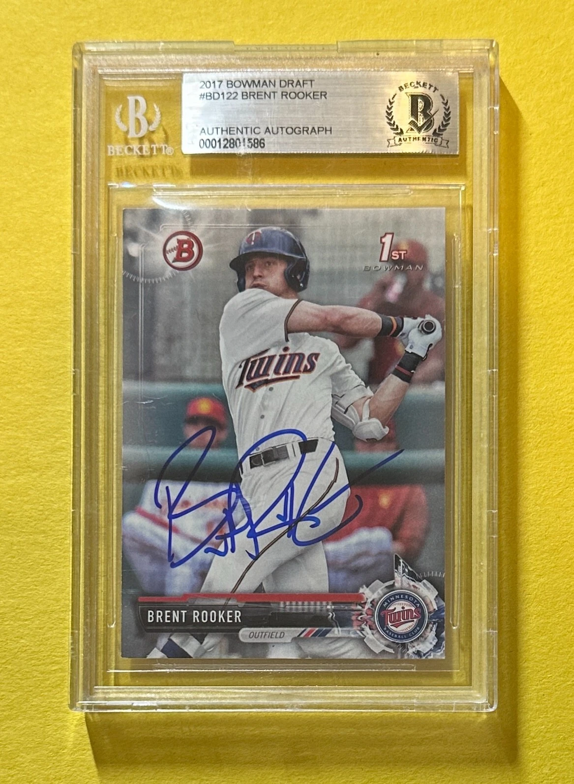 2017 BOWMAN DRAFT BRENT ROOKER #BD122 BECKETT CERTIFIED AUTHENTIC AUTO
