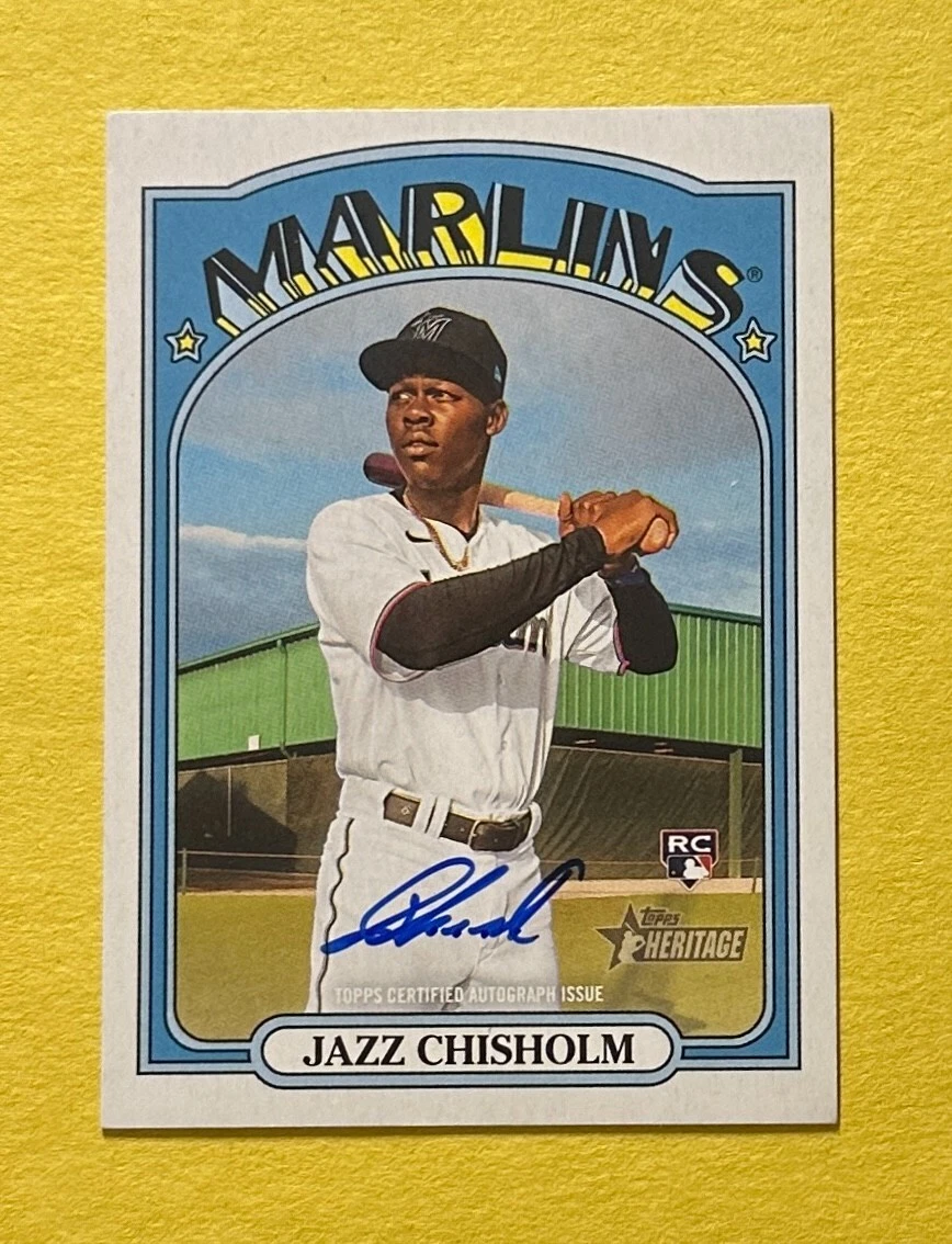 2021 TOPPS HERITAGE JAZZ CHISHOLM ROOKIE REAL ONE AUTO #ROA-JCH MARLINS RC
