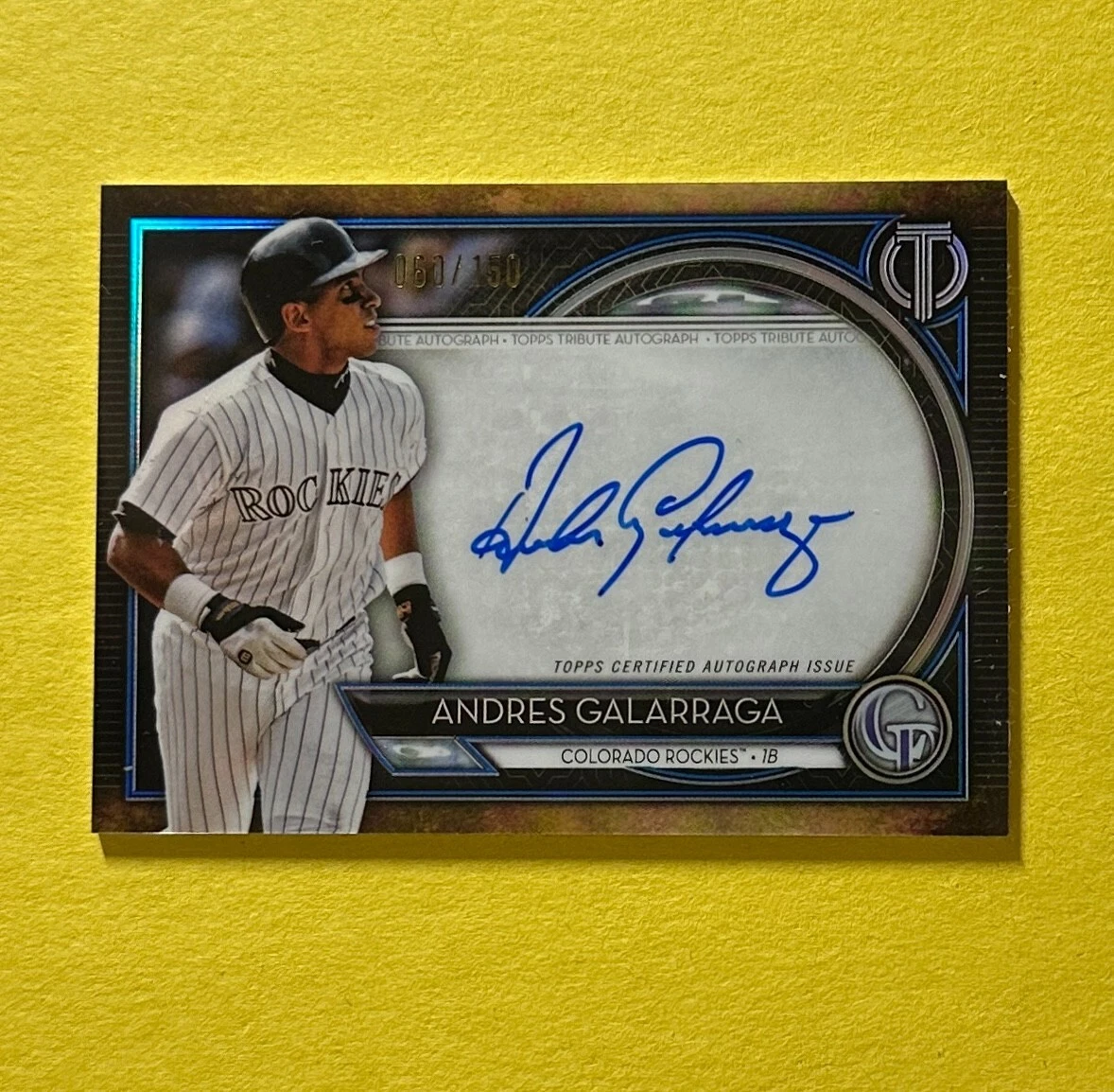 2020 TOPPS TRIBUTE ANDRES GALARRAGA AUTO /150 #TA-AG ROCKIES
