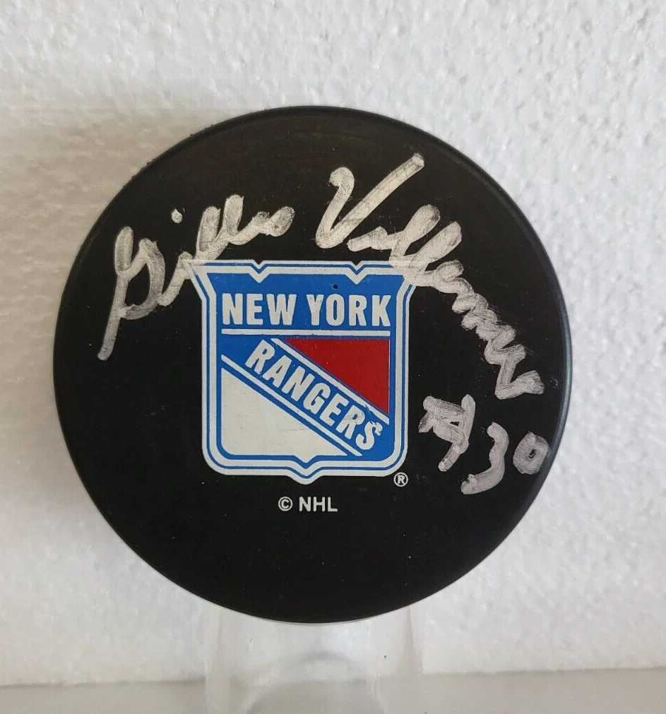 GILLES VILLENEUVE NEW YORK RANGERS SIGNED AUTOGRAPHED HOCKEY PUCK W/COA
