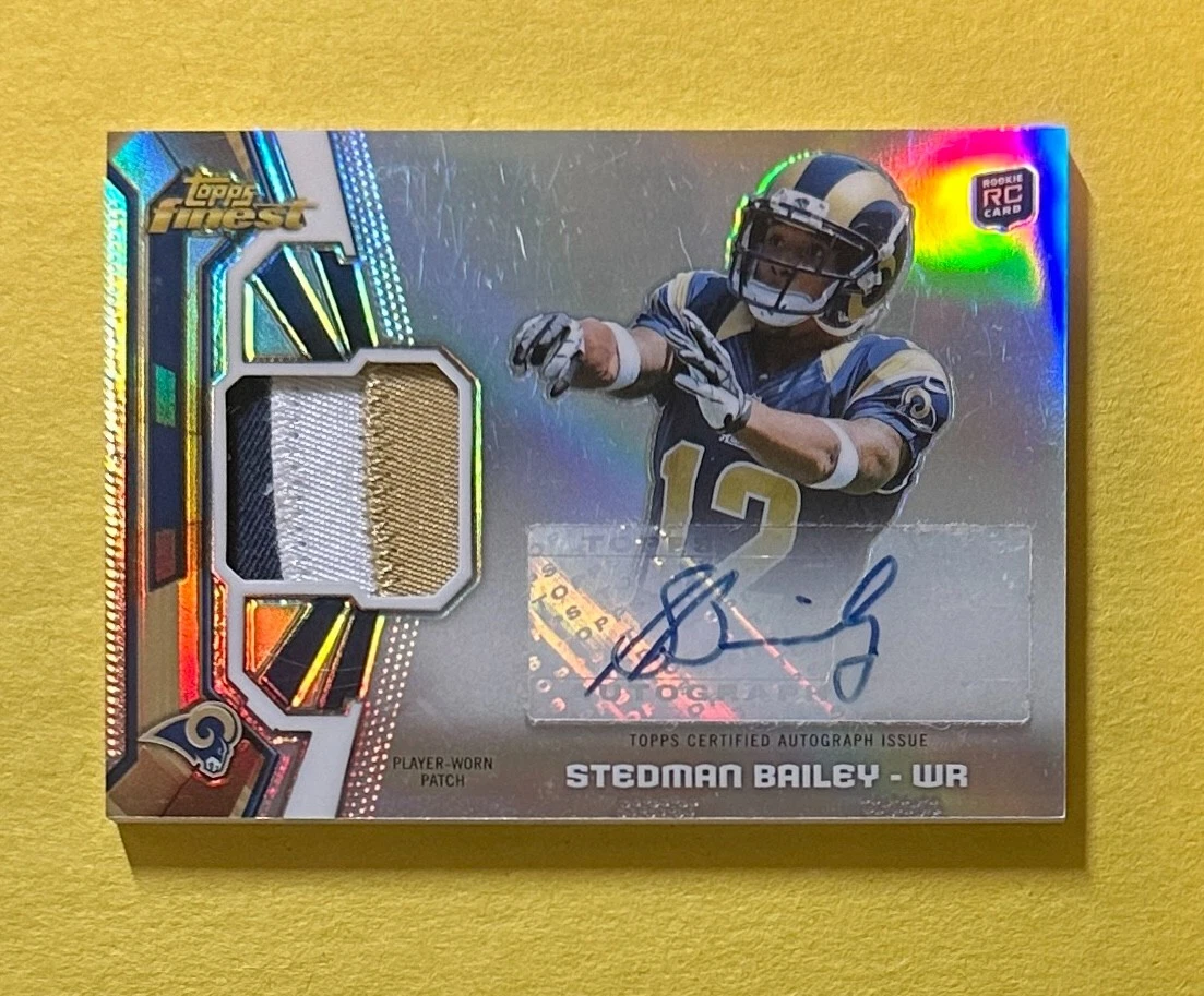 2013 TOPPS FINEST STEDMAN BAILEY ROOKIE PATCH AUTO #RAP-SB RAMS
