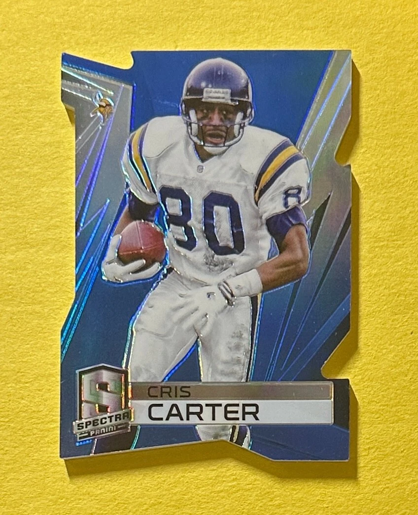 2014 PANINI SPECTRA CRIS CARTER BLUE DIE CUT /25 #79 VIKINGS HOF
