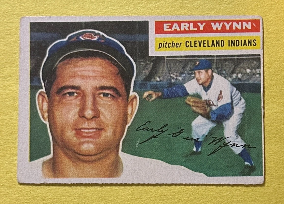 1956 TOPPS EARLY WYNN #187 CLEVELAND HOF
