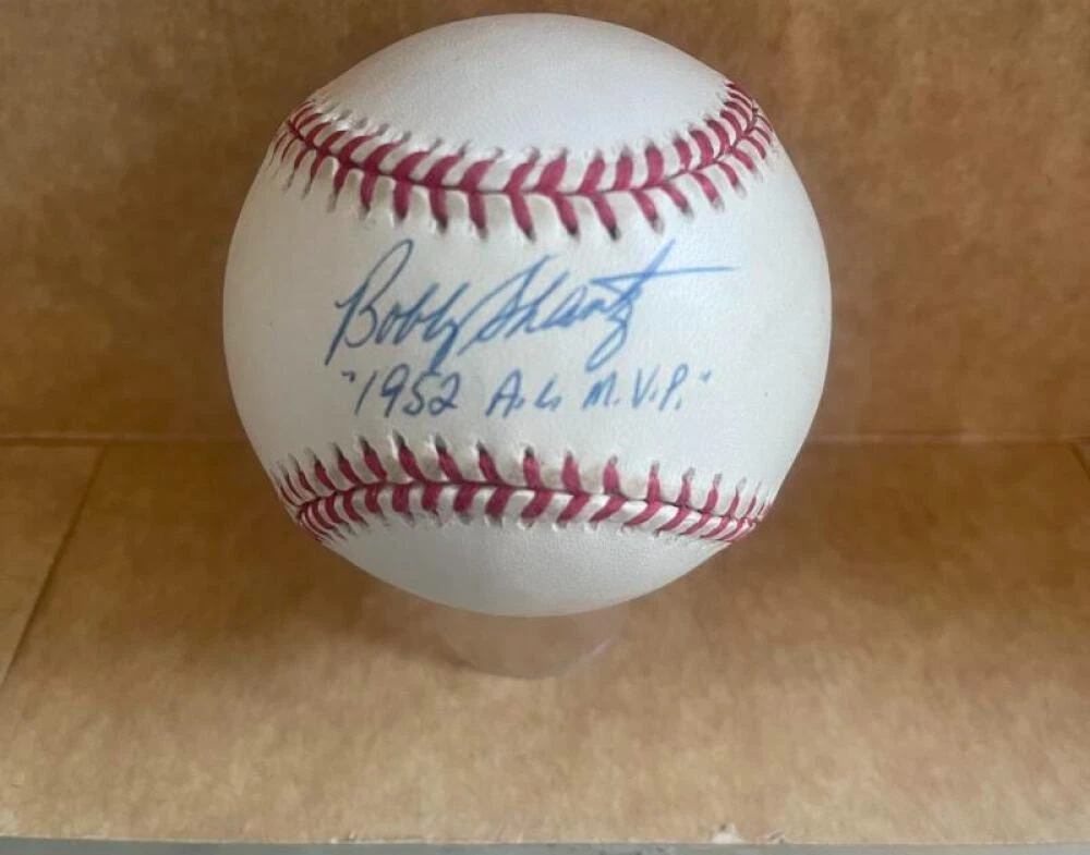 BOBBY SHANTZ 1952 A.L. MVP SIGNED AUTOGRAPHED A.L. BASEBALL BECKETT AUTH
