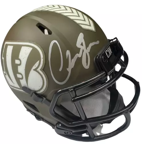CHASE BROWN signed (CINCINNATI BENGALS) Salute mini helmet BECKETT BAS AC93177
