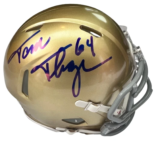 TOM THAYER signed (NOTRE DAME FIGHTING IRISH) mini helmet BECKETT BAS AC93164
