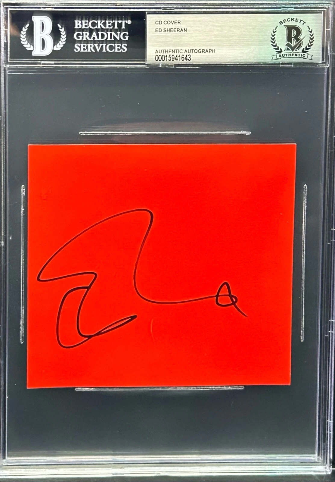ED SHEERAN Signed Autograph CD Cover Slabbed Encapsulated BAS COA
