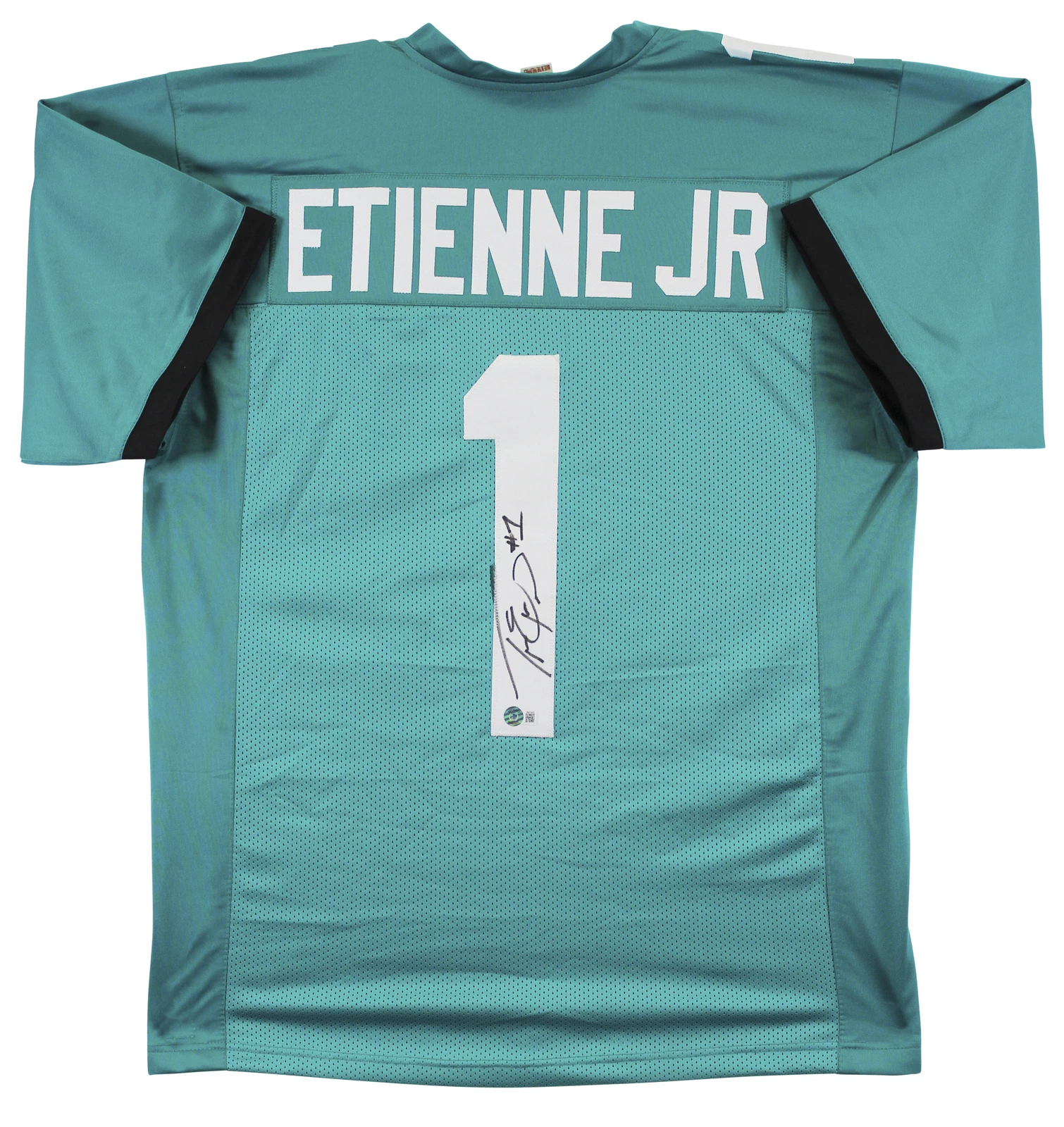 Travis Etienne Authentic Signed Teal Pro Style Jersey Autographed BAS Witnessed
