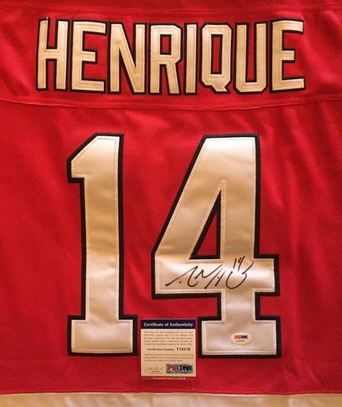ADAM HENRIQUE SIGNED NEW JERSEY DEVILS HOCKEY JERSEY PSA/COA
 COLLECTIBLE MEMORABILIA