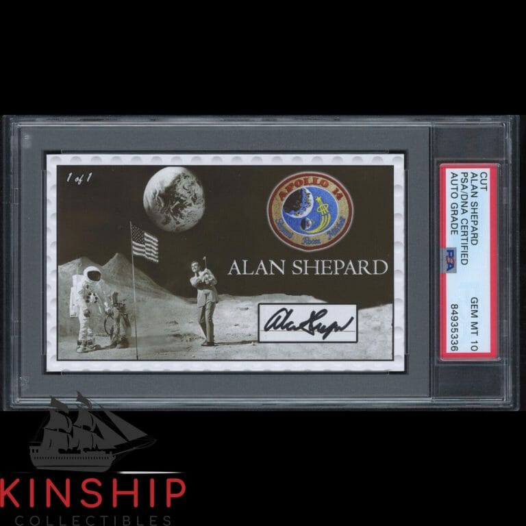 ALAN SHEPARD SIGNED 3×5 CUSTOM CARD CUT PSA DNA SLABBED AUTO MOONWALKER C1561
 COLLECTIBLE MEMORABILIA