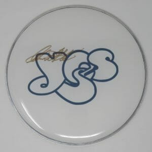 Alan White YES Signed Autograph Auto 12" Drumhead Drum Head JSA

