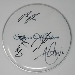 Alexi Laiho CHILDREN OF BODOM Signed Autograph 12" Drumhead Drum Head by 5 JSA
