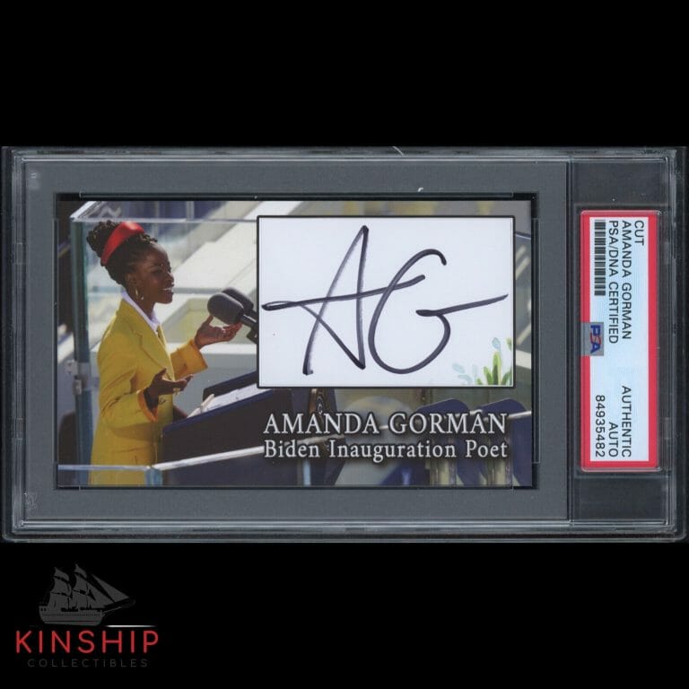 AMANDA GORMAN SIGNED 3×5 CUSTOM CARD CUT PSA DNA AUTO PRESIDENT JOE BIDEN C1771
 COLLECTIBLE MEMORABILIA