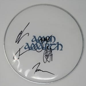AMON AMARTH Signed Autograph Auto 12" Drumhead Drum Head by 5 JSA
