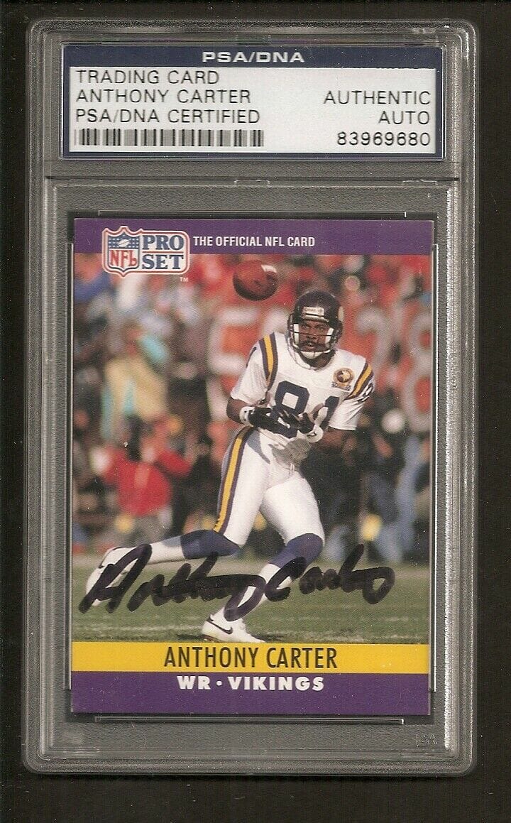 Anthony Carter Signed Minnesota Vikings 88 Topps Football Card Beckett –  www.