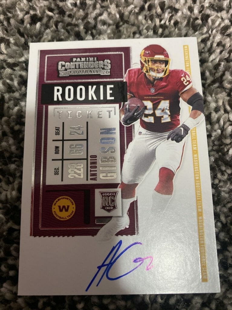 ANTONIO GIBSON 2020 PANINI CONTENDERS RC ROOKIE TICKET AUTO
 COLLECTIBLE MEMORABILIA