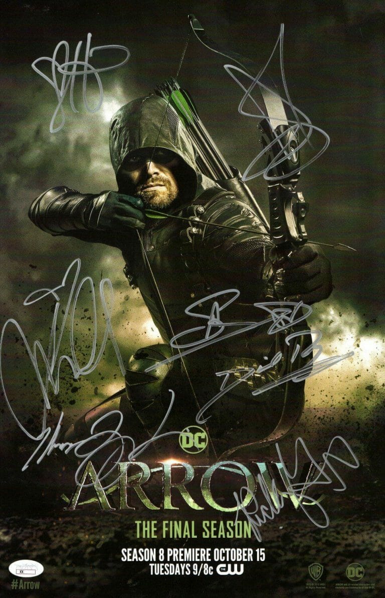 ARROW CAST SIGNED AUTOGRAPHED 11X17 POSTER 7 AUTOS STEPHEN AMELL RAMSEY JSA
 COLLECTIBLE MEMORABILIA