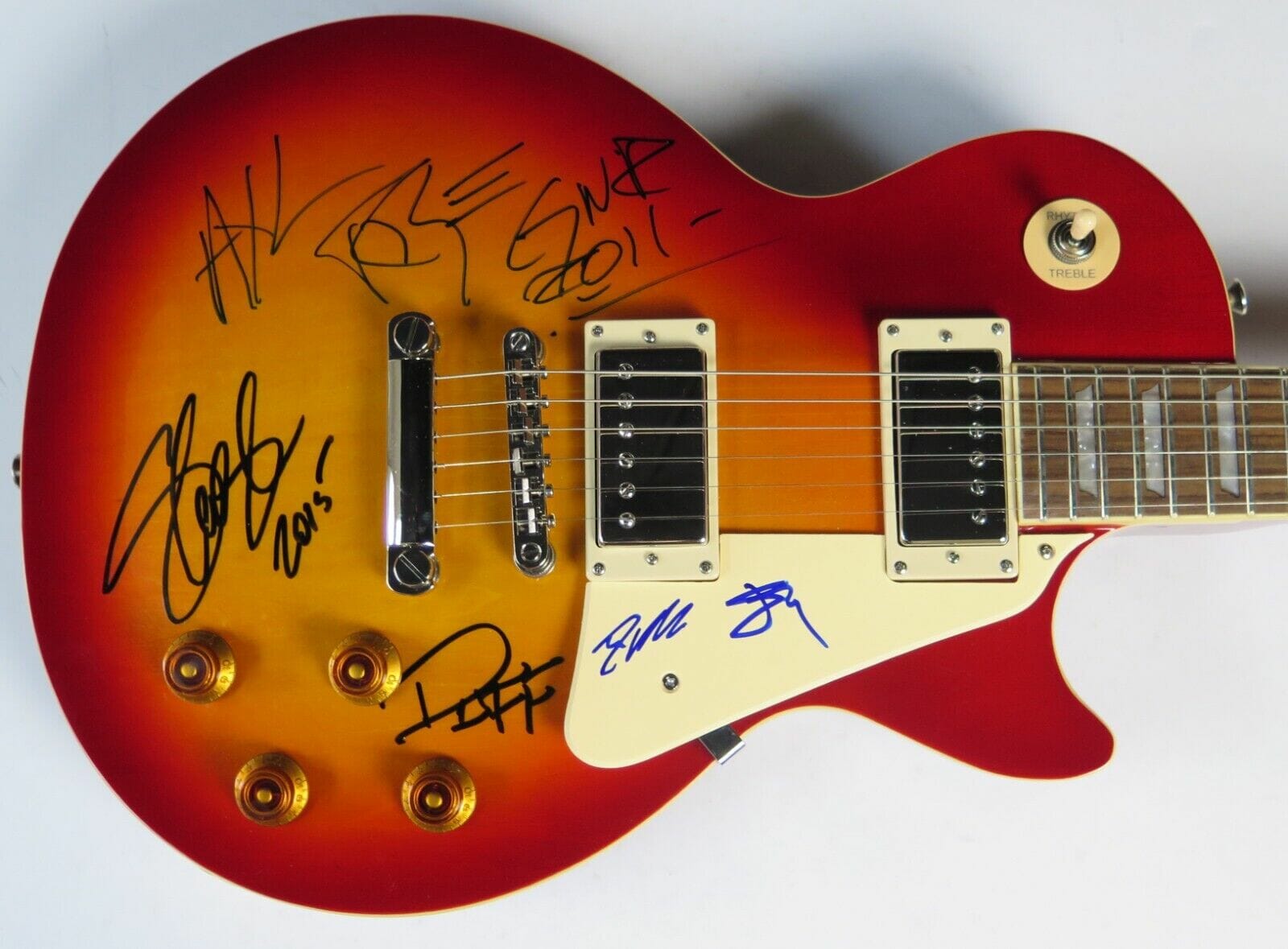 Axl Rose GUNS N' ROSES Signed Autograph Auto Les Paul Guitar by All 5