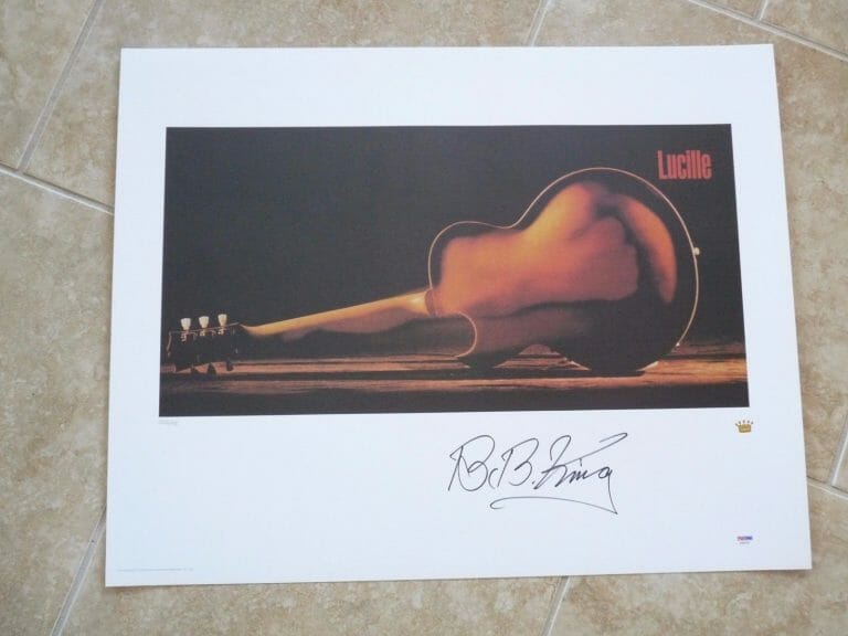 BB KING LUCILLE SIGNED AUTOGRAPHED LITHOGRAPH POSTER PSA CERTIFIED #58 OF 685
 COLLECTIBLE MEMORABILIA