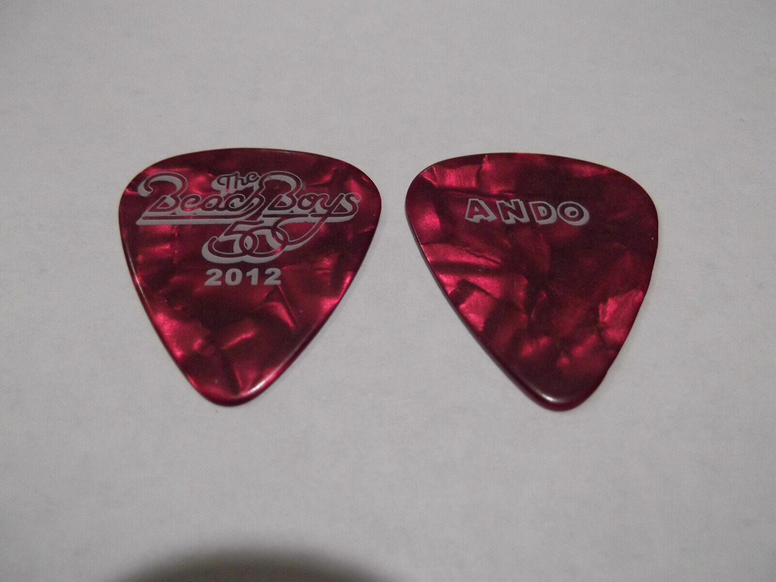 Beach Boys 50 Year Reunion 2012 ANDO Guitar Pick Red Pearl