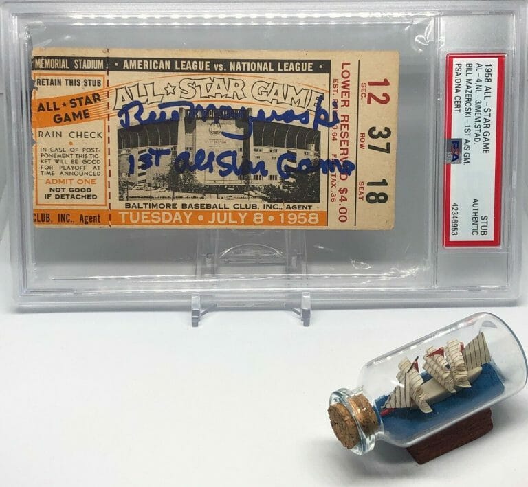 BILL MAZEROSKI SIGNED 1958 ALL STAR GAME TICKET PSA DNA SLABBED 1ST ASG HOF C245
 COLLECTIBLE MEMORABILIA
