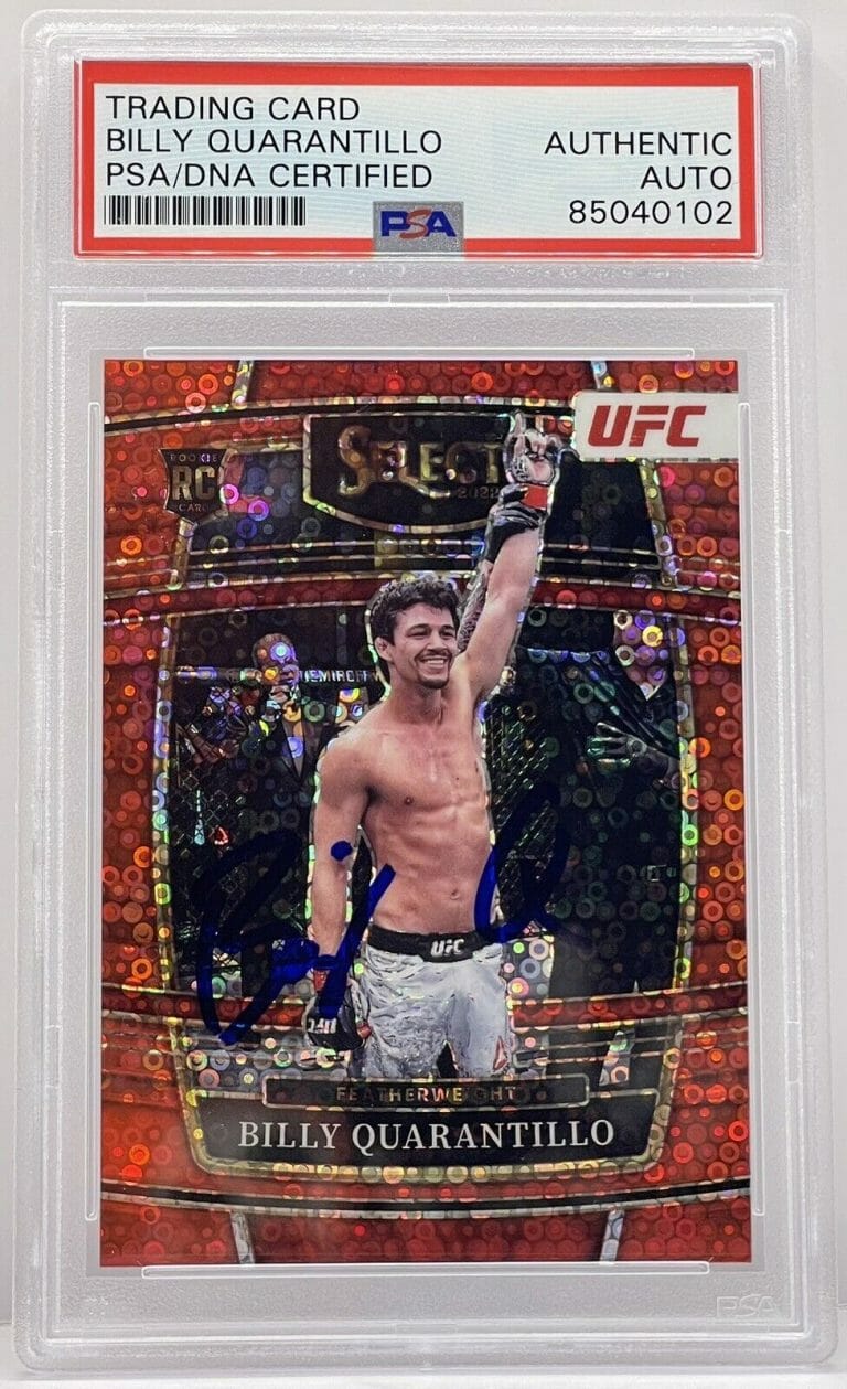 BILLY QUARANTILLO SIGNED 2022 SELECT UFC RED #/99 ROOKIE CARD PSA/DNA SLABBED
 COLLECTIBLE MEMORABILIA