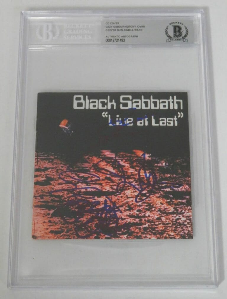 BLACK SABBATH SIGNED AUTOGRAPH AUTO “LIVE AT LAST” CD SLAB BY ALL 4 JSA BAS
 COLLECTIBLE MEMORABILIA