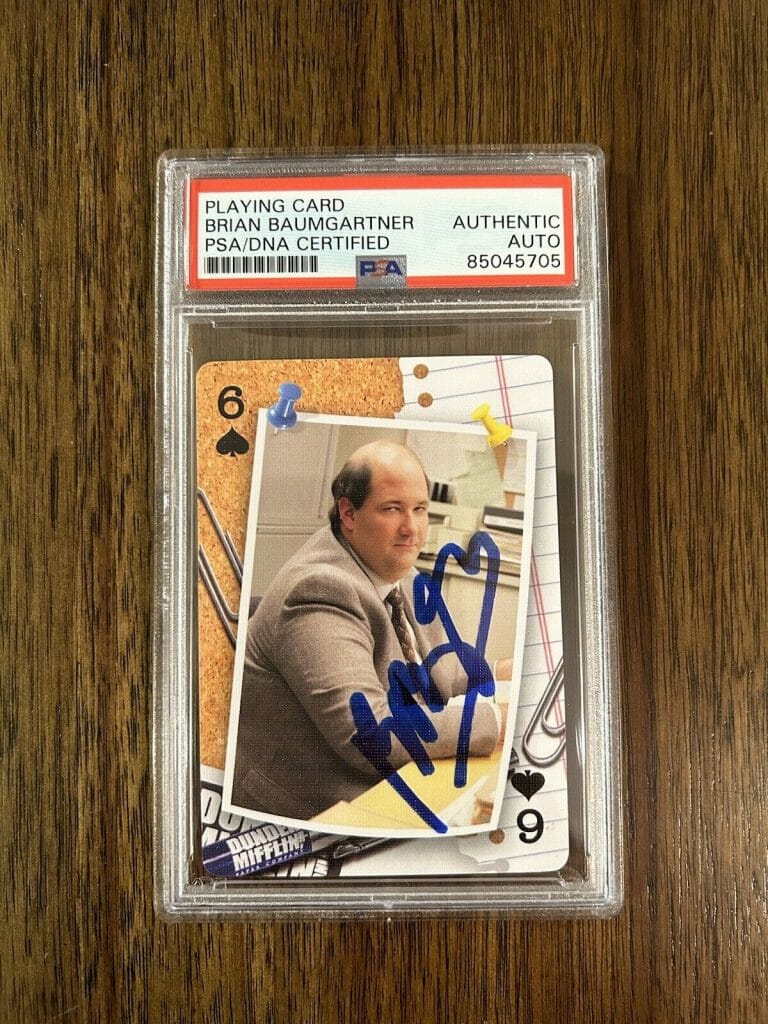 BRIAN BAUMGARTNER SIGNED ‘THE OFFICE’ CARD AUTOGRAPHED PSA ‘KEVIN MALONE’
 COLLECTIBLE MEMORABILIA