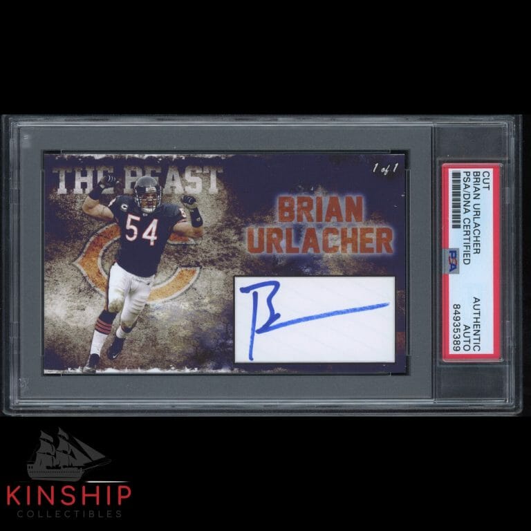BRIAN URLACHER SIGNED 3×5 CUSTOM CARD CUT PSA DNA SLABBED BEARS HOF AUTO C1695
 COLLECTIBLE MEMORABILIA