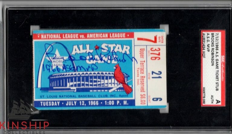 BROOKS ROBINSON SIGNED 1966 ALL STAR GAME TICKET SGC SLABBED AUTO INSCRIBED C57
 COLLECTIBLE MEMORABILIA