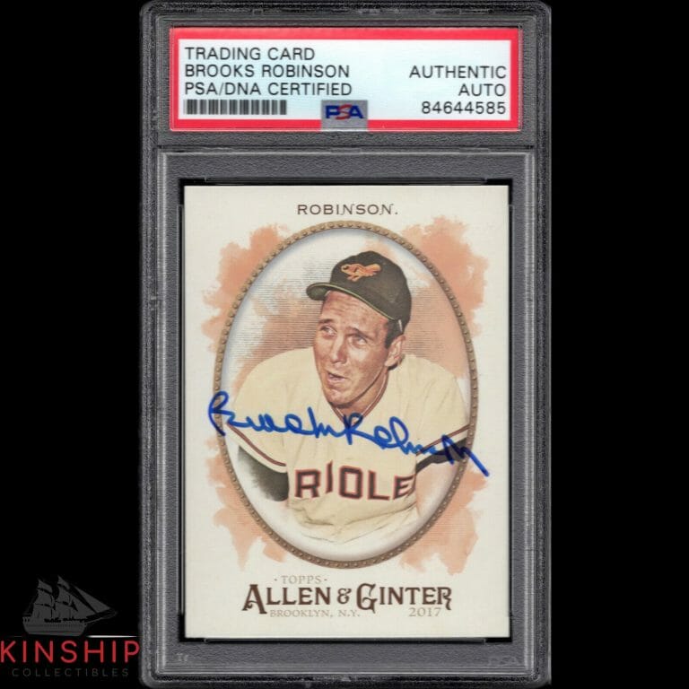 BROOKS ROBINSON SIGNED 2017 ALLEN & GINTER CARD PSA DNA SLABBED AUTO HOF C1103
 COLLECTIBLE MEMORABILIA