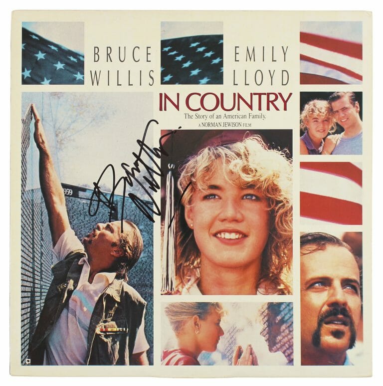 BRUCE WILLIS SIGNED IN COUNTRY LASER DISC COVER W/ OUT DISC BAS #AB77954
 COLLECTIBLE MEMORABILIA