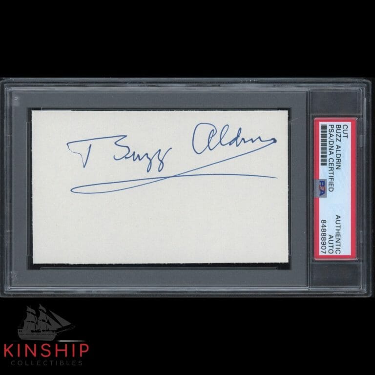 BUZZ ALDRIN SIGNED 3×5 CUT PSA DNA SLABBED AUTO APOLLO 11 SPACE ASTRONAUT C1426
 COLLECTIBLE MEMORABILIA