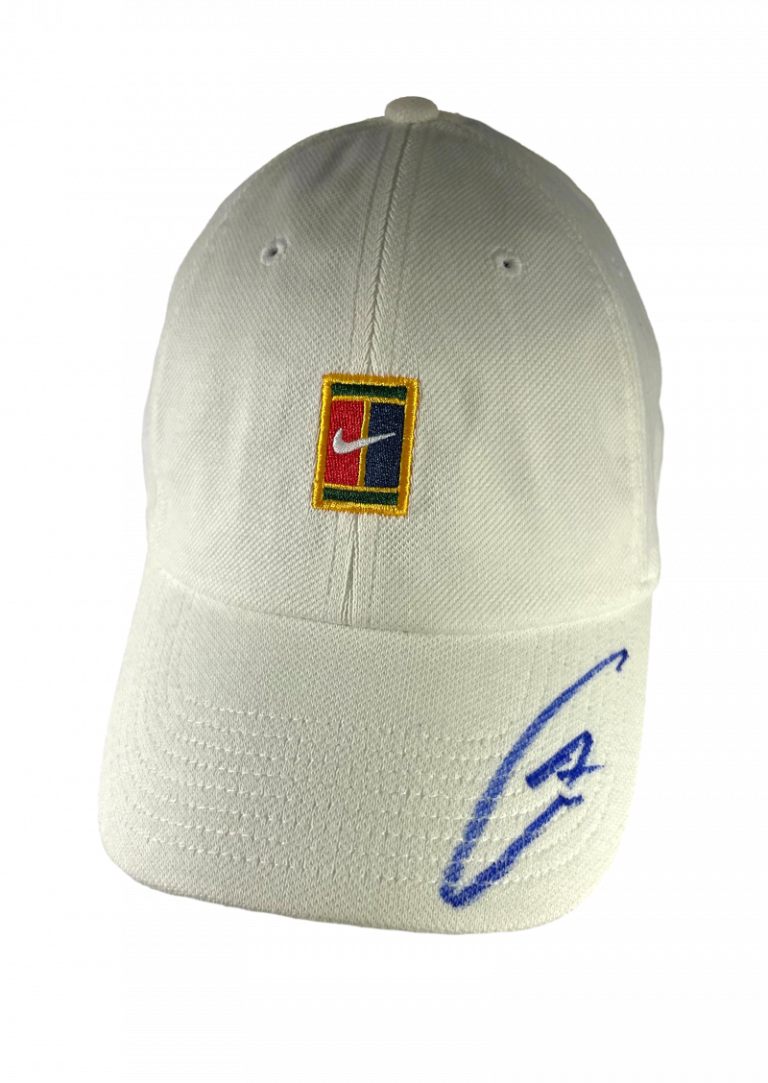 CARLOS ALCARAZ SIGNED AUTOGRAPH NIKE LOGO TENNIS BASEBALL CAP HAT W/ JSA COA
 COLLECTIBLE MEMORABILIA