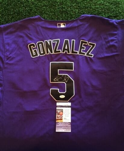 CARLOS GONZALEZ CARGO COLORADO ROCKIES SIGNED Jersey JSA COA Opens in a new window or tab Autographia