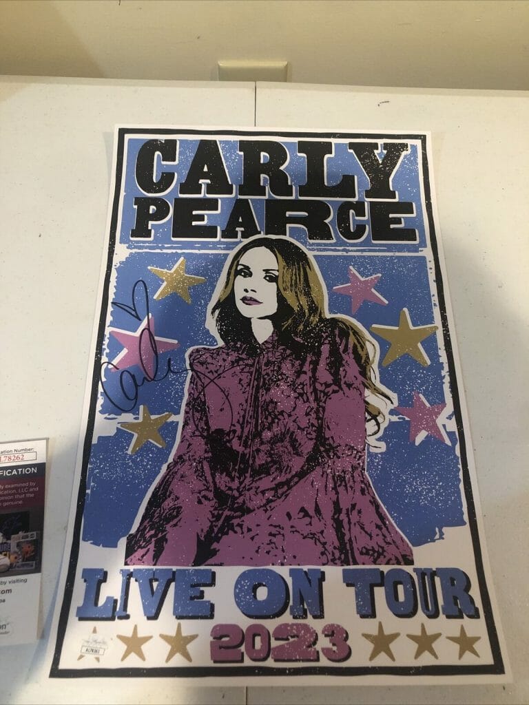 CARLY PEARCE SIGNED AUTOGRAPH 11×17 TOUR POSTER JSA COA COUNTRY STAR
 COLLECTIBLE MEMORABILIA