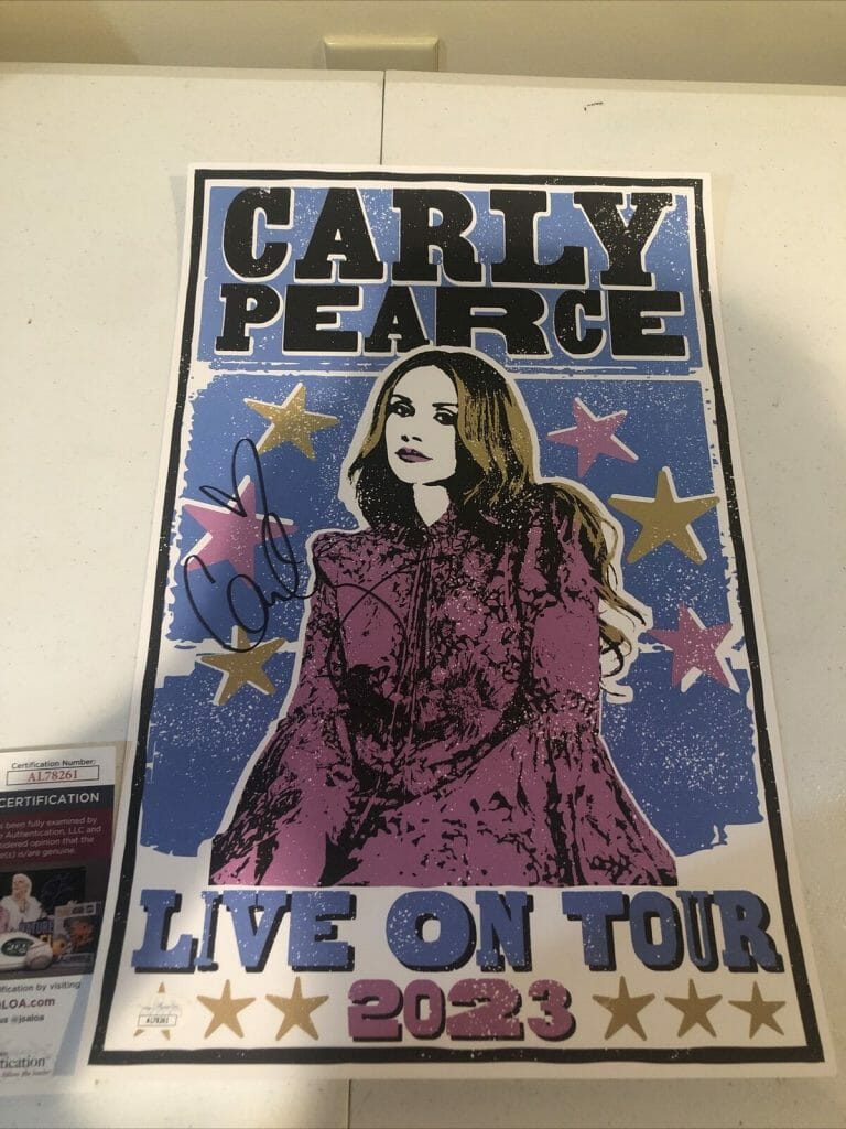 CARLY PEARCE SIGNED AUTOGRAPH 11×17 TOUR POSTER JSA COA COUNTRY STAR
 COLLECTIBLE MEMORABILIA