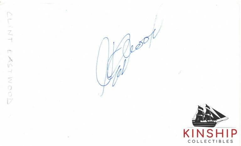 CLINT EASTWOOD SIGNED 6×8 ALBUM PAGE JSA LOA RARE BOLD AUTO ACTOR Z1046
 COLLECTIBLE MEMORABILIA